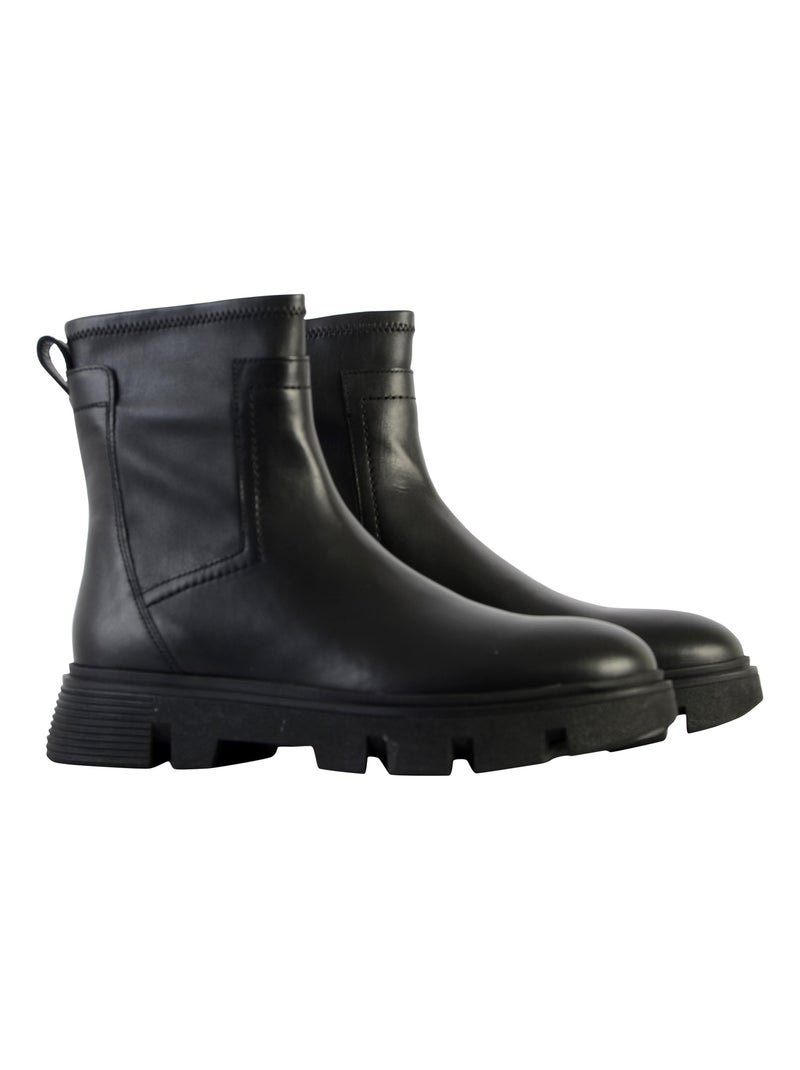Bottine Cuir Geox Vilde Smo.Lea+Stretch Noir - Kiabi