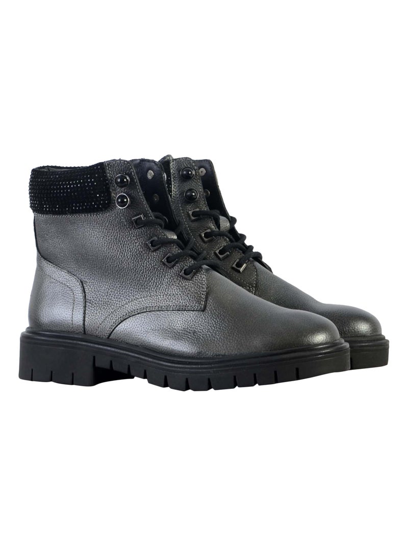 Bottine Cuir Kaporal Zalma Gris - Kiabi