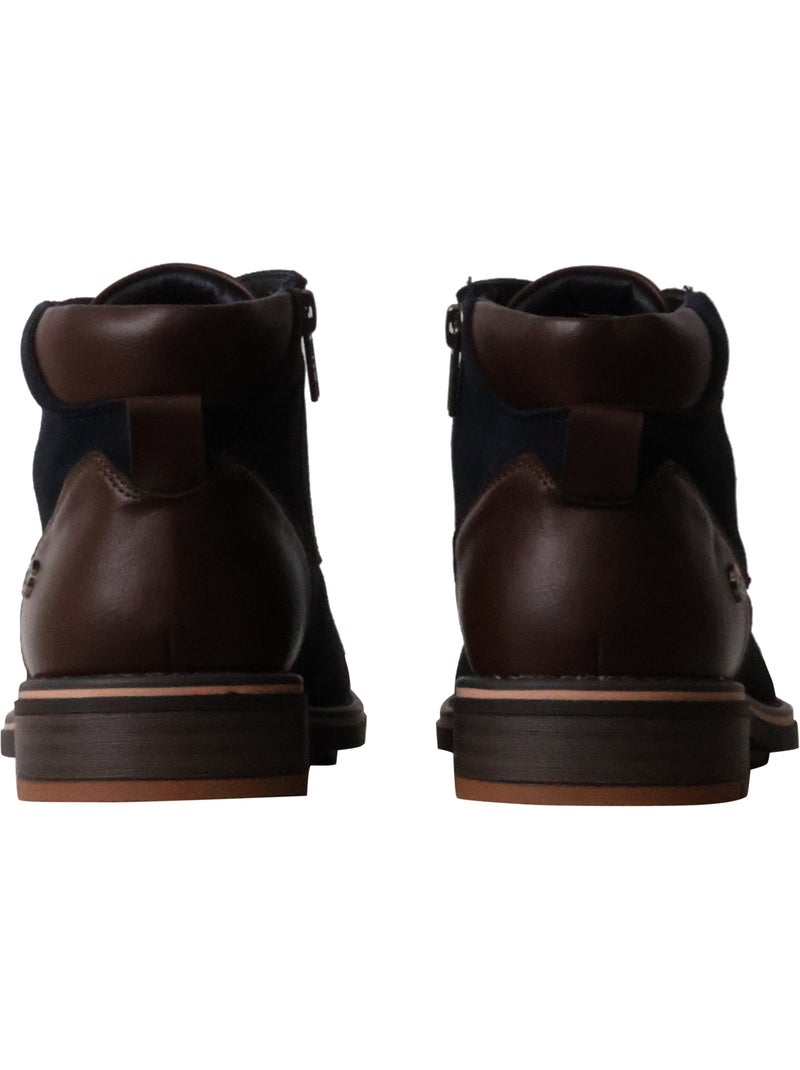 Bottine cuir montante xti Bleu marine - Kiabi
