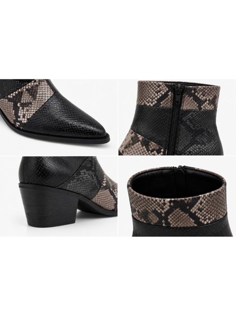 Bottine cuir naturel montevita Noir - Kiabi
