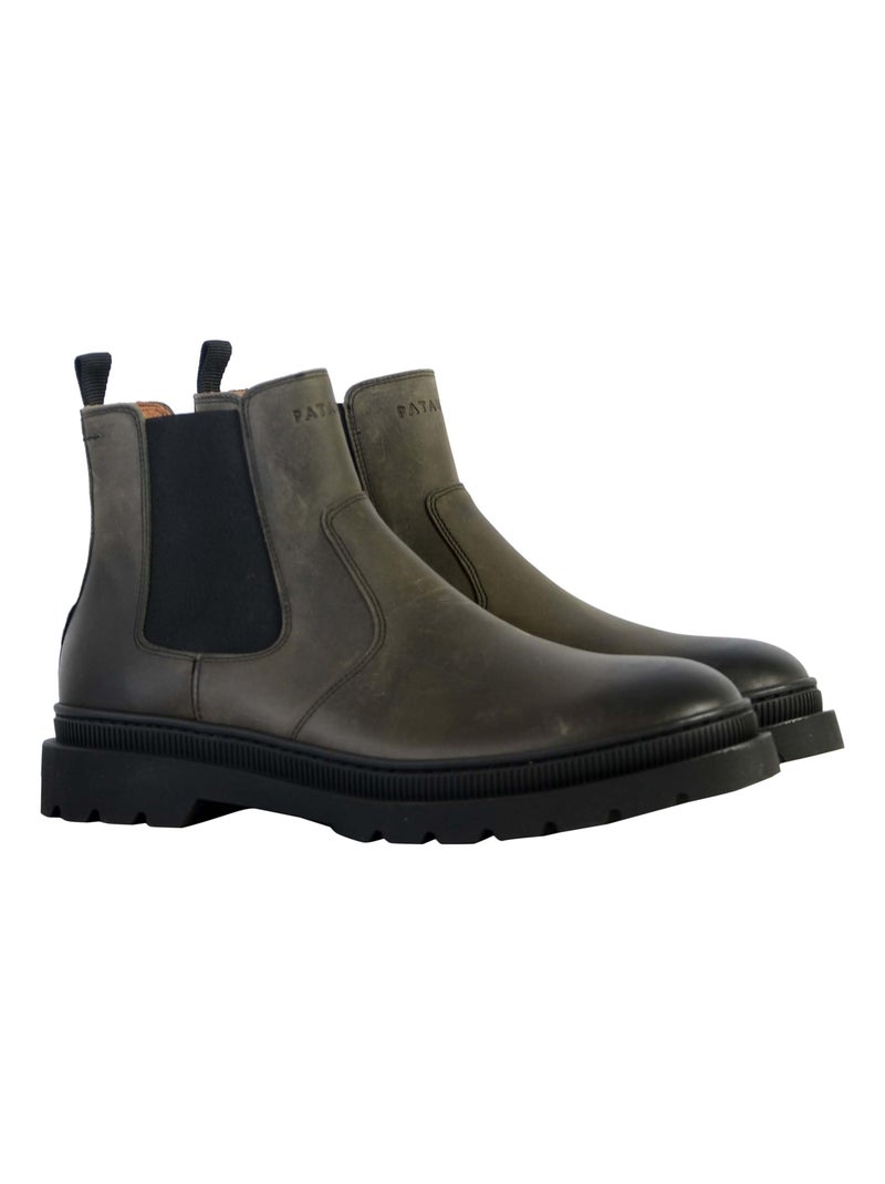 Bottine Cuir Pataugas Vitus Gris - Kiabi