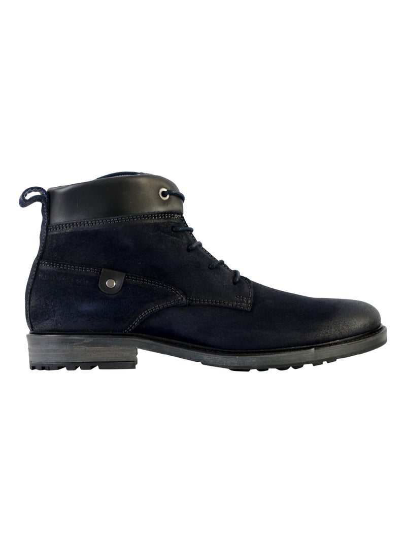 Bottine Cuir Redskins Automat Bleu - Kiabi