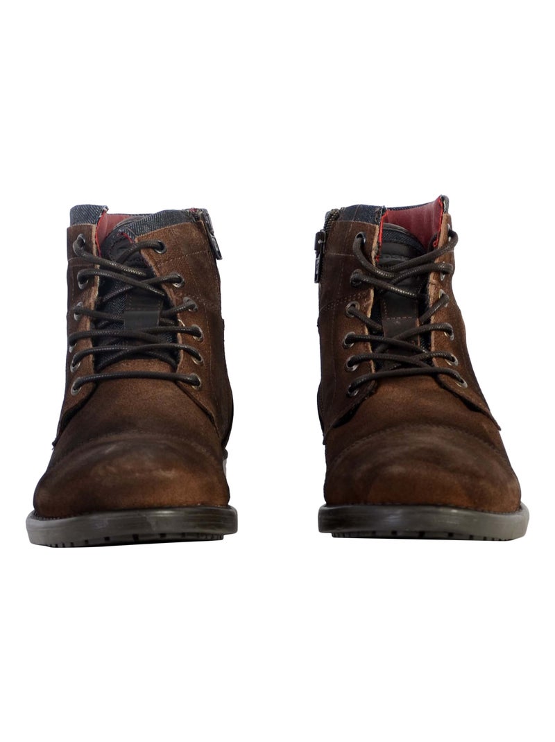 Bottine Cuir Redskins Naturel Marron - Kiabi