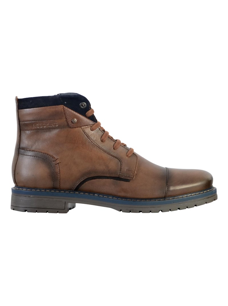 Bottine Cuir Redskins Notif Marron - Kiabi