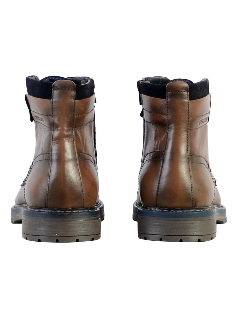 Bottine Cuir Redskins Notif Marron - Kiabi