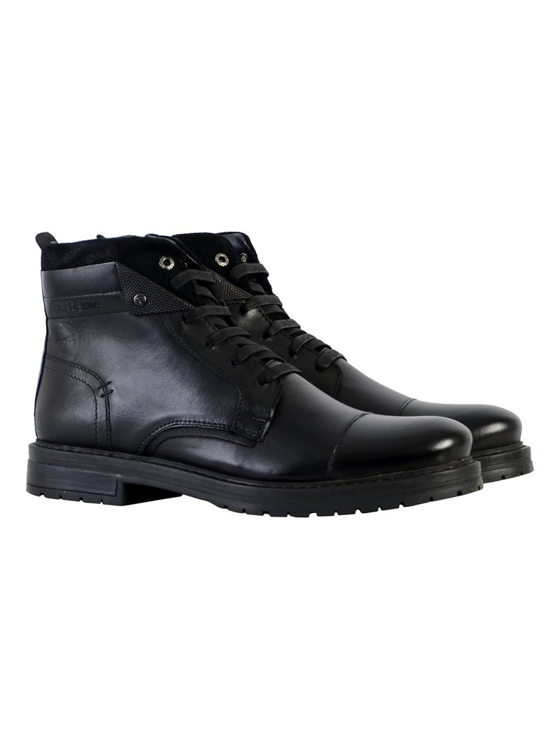 Bottine Cuir Redskins Notif Noir - Kiabi