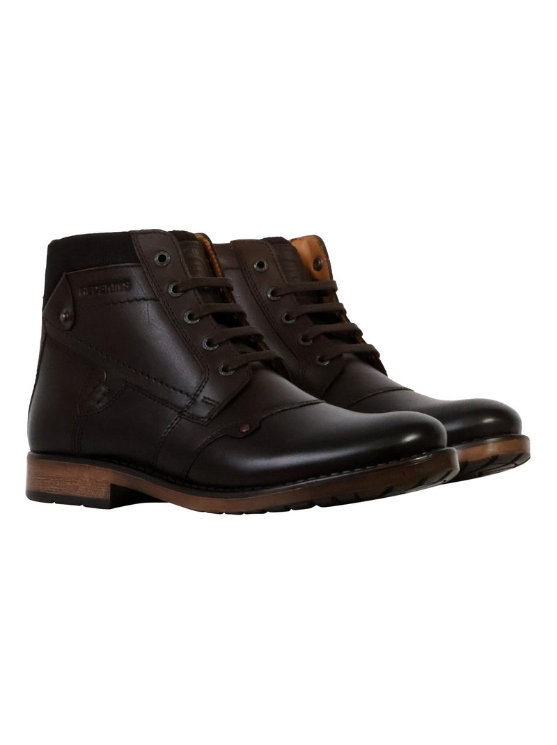 Bottine Cuir Redskins Noyant Marron - Kiabi