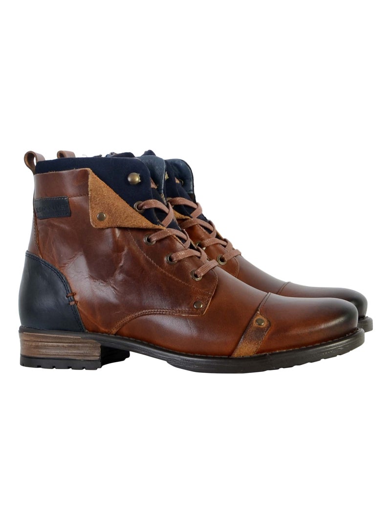 Bottine Cuir Redskins Yedos Bleu - Kiabi