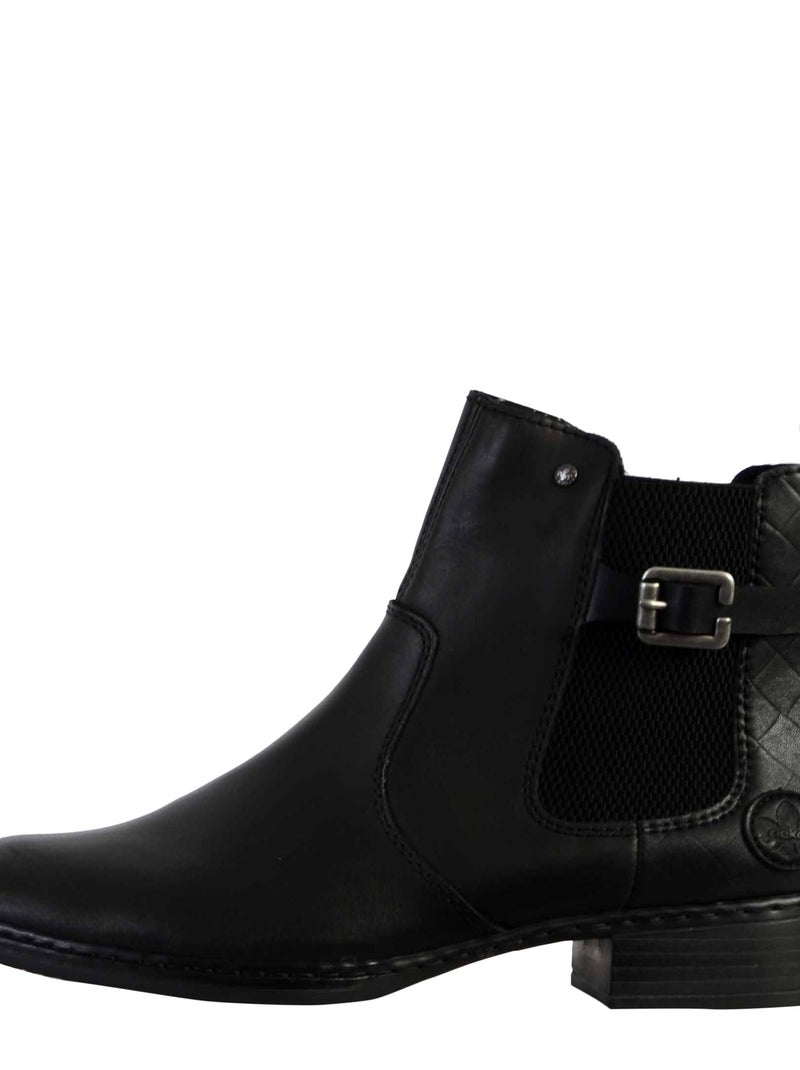 Bottine Cuir Rieker Clarino Noir - Kiabi