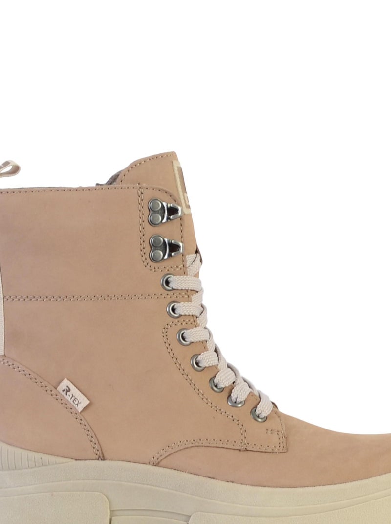 Bottine Cuir Rieker Columbo Beige - Kiabi