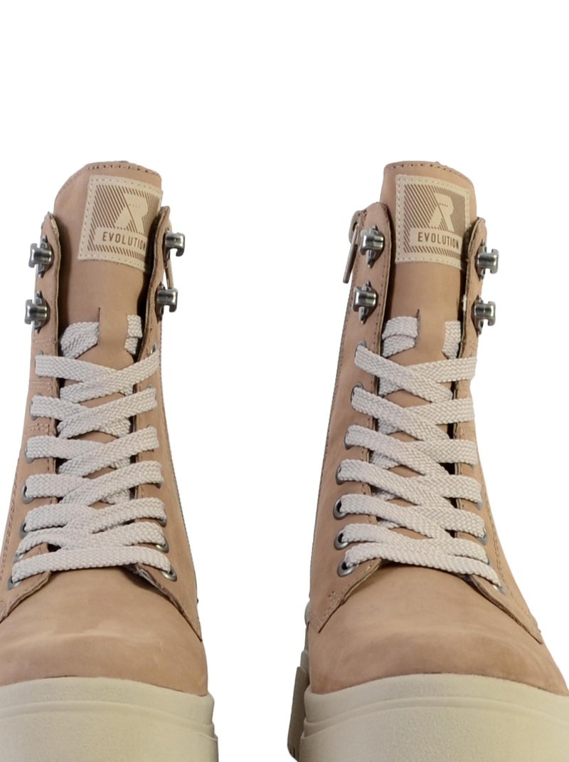 Bottine Cuir Rieker Columbo Beige - Kiabi