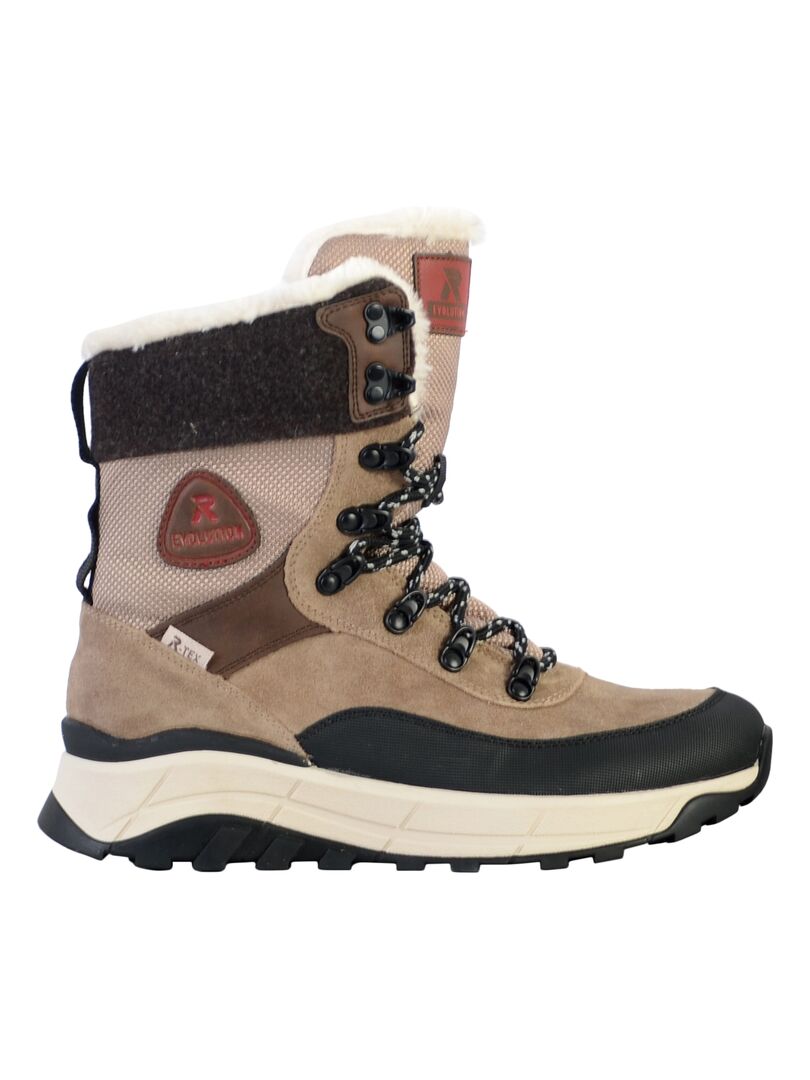 Bottine Cuir Rieker Torere Beige - Kiabi