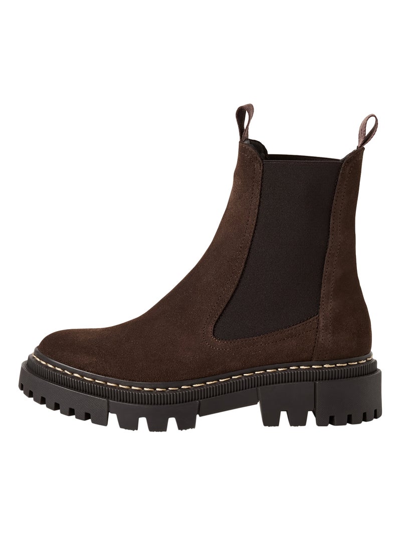 Bottine Cuir Tamaris Chelsea Marron - Kiabi