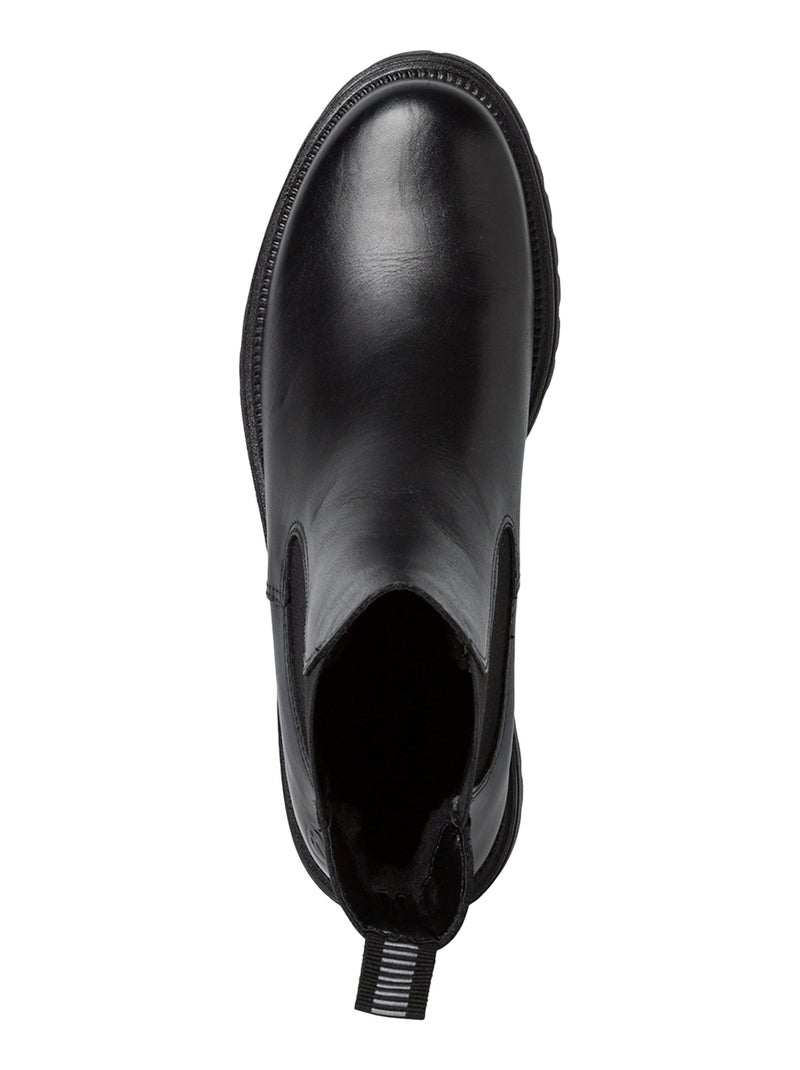 Bottine Cuir Tamaris Chelsea Noir - Kiabi
