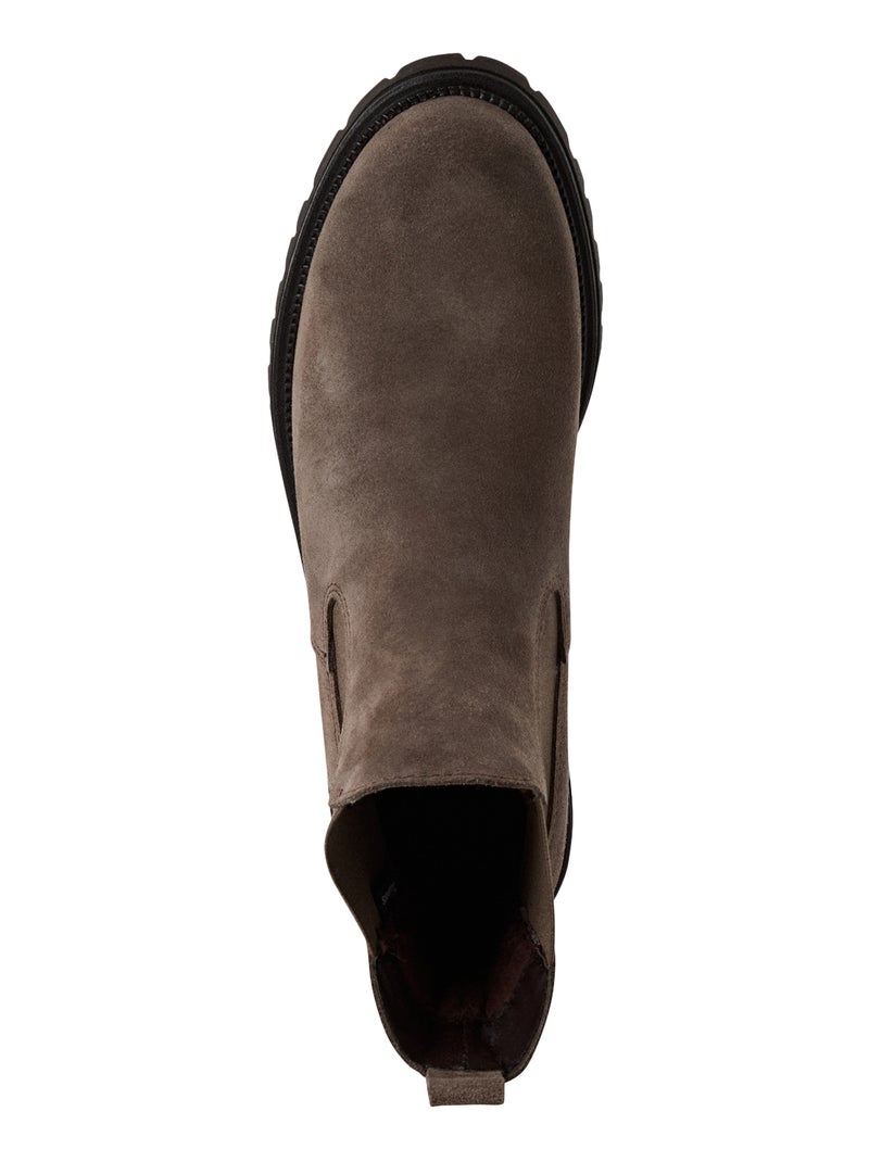 Bottine Cuir Tamaris Chelsea Taupe - Kiabi