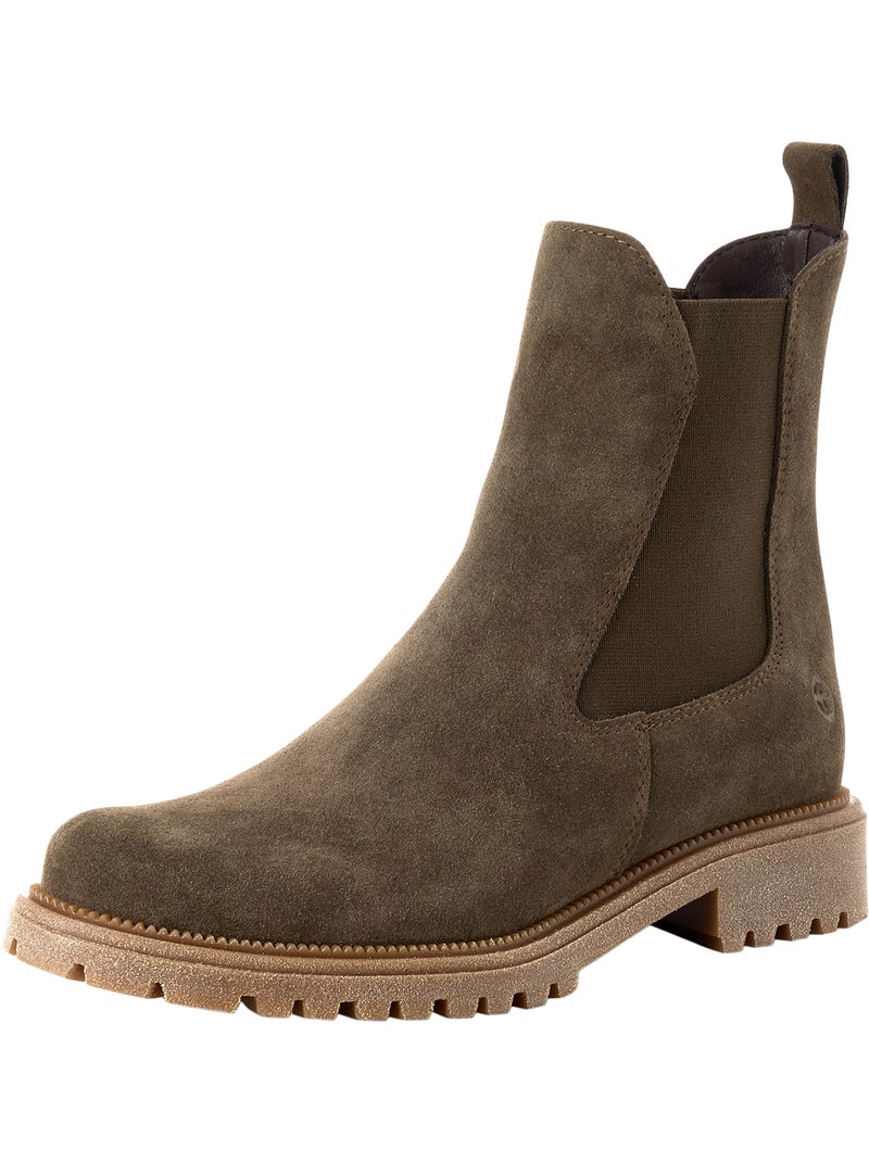 Bottine cuir tamaris chelsea Vert olive - Kiabi
