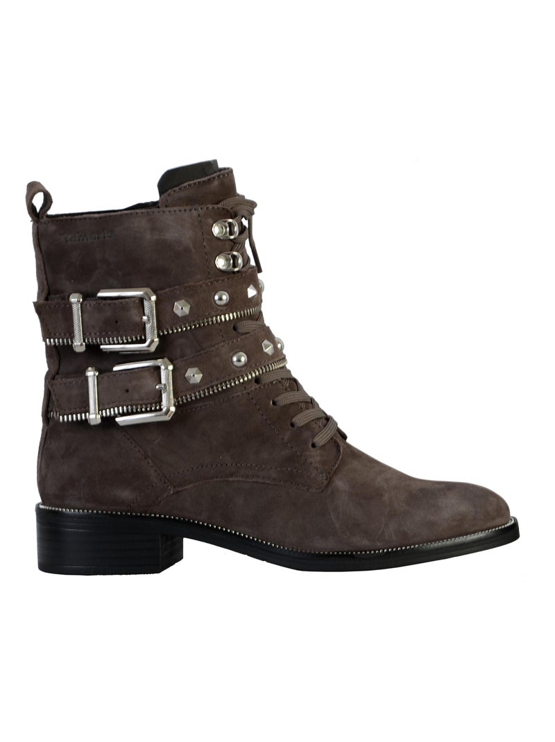 Bottine Cuir Tamaris Gris - Kiabi