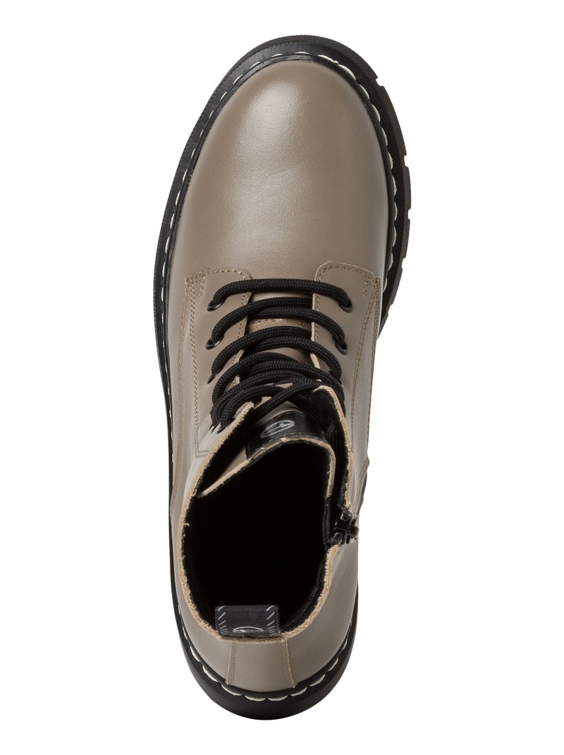 Bottine Cuir Tamaris Gris - Kiabi