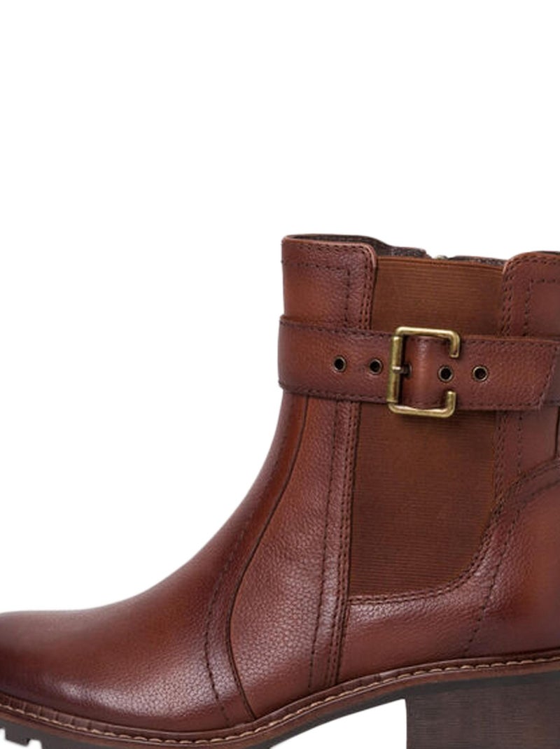 Bottine Cuir Tamaris Marron - Kiabi