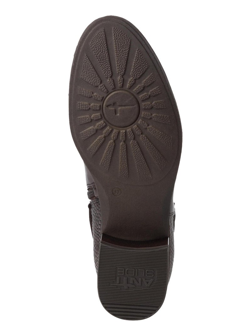 Bottine Cuir Tamaris Marron - Kiabi