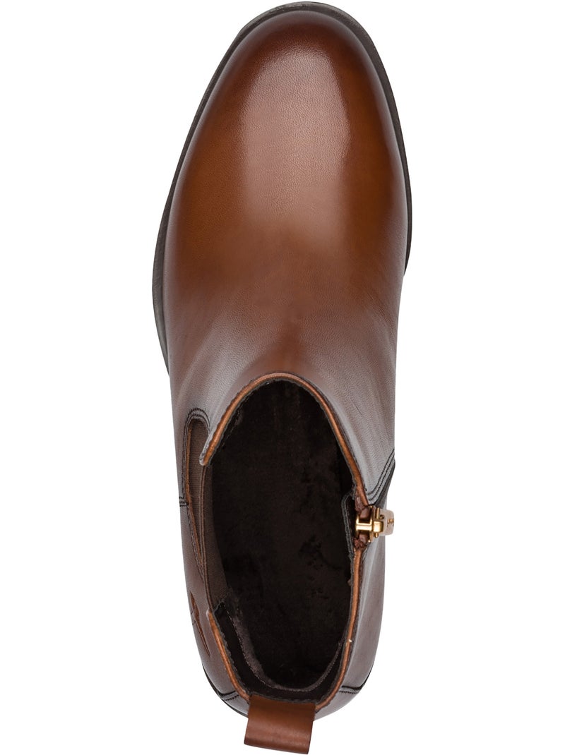 Bottine cuir tamaris Marron - Kiabi