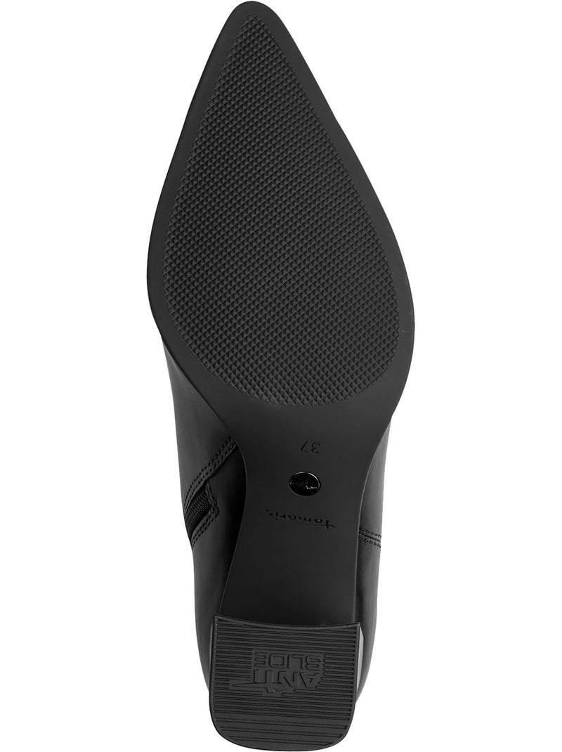 Bottine cuir tamaris Noir - Kiabi