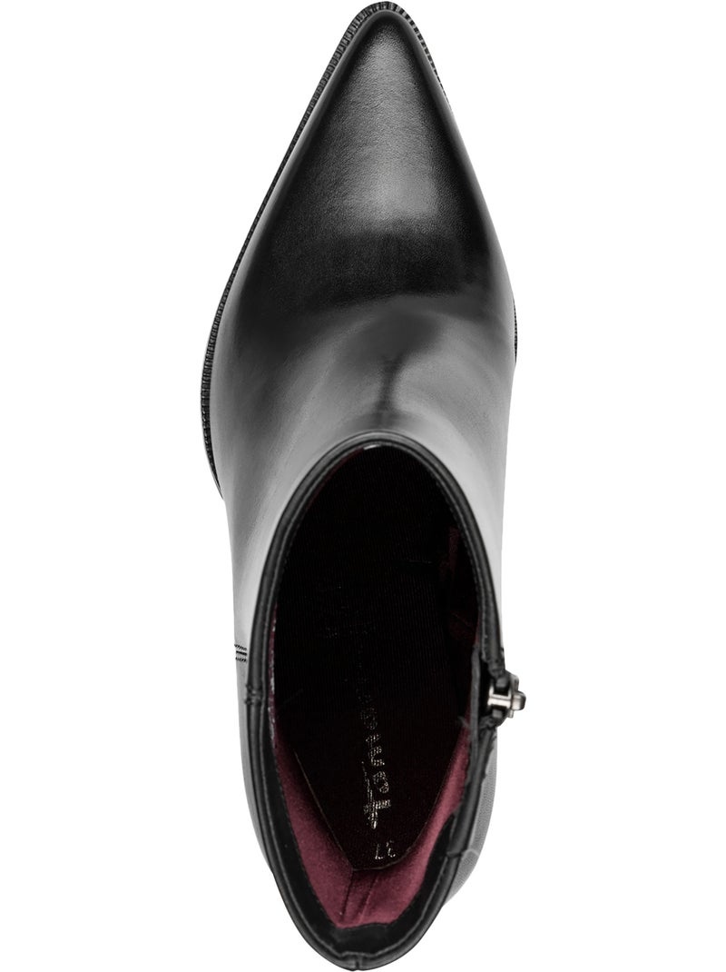 Bottine cuir tamaris Noir - Kiabi