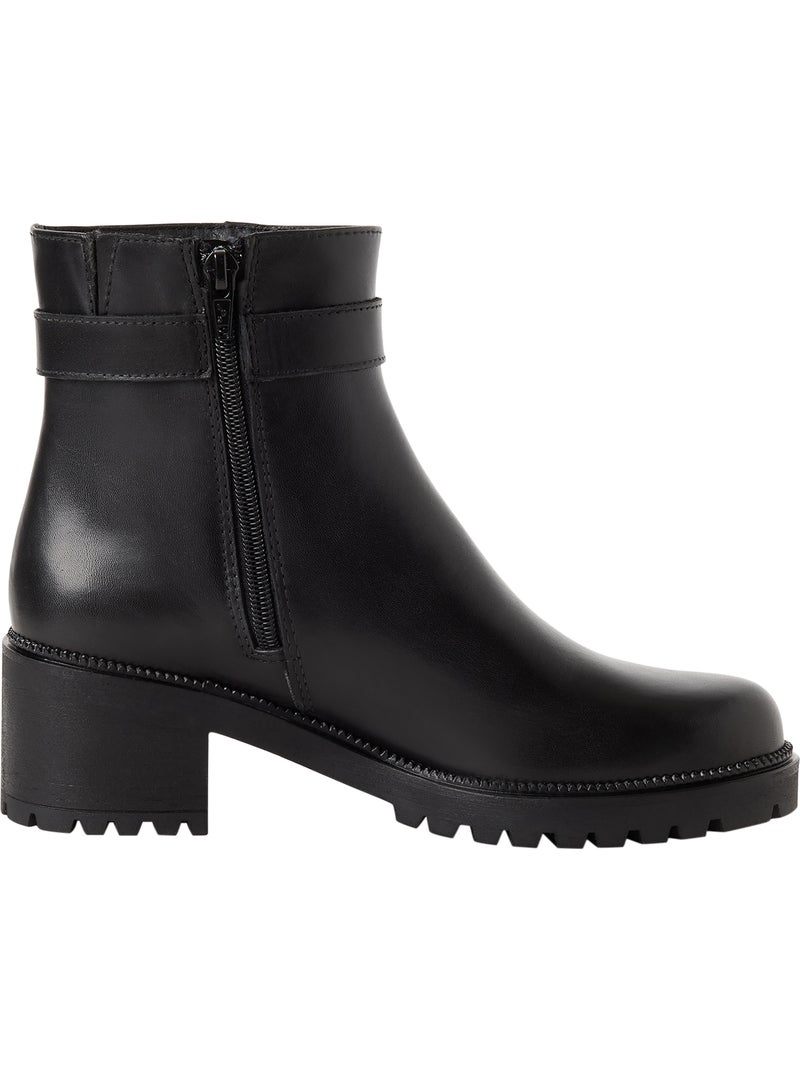 Bottine cuir tamaris Noir - Kiabi