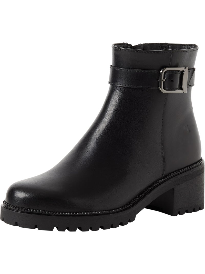 Bottine cuir tamaris Noir - Kiabi