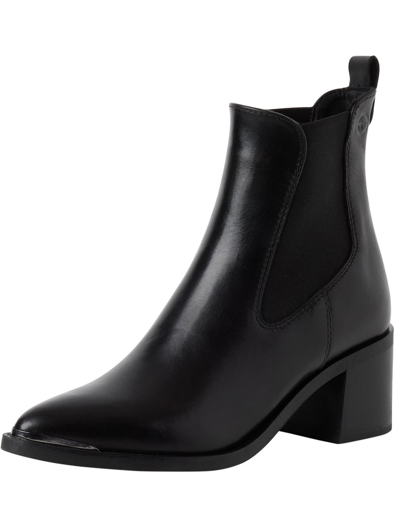 Bottine cuir tamaris Noir - Kiabi