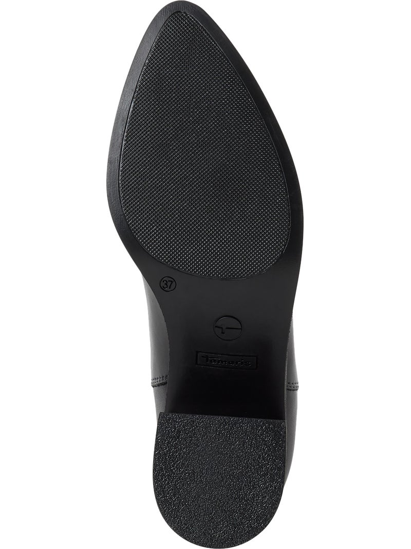 Bottine cuir tamaris Noir - Kiabi