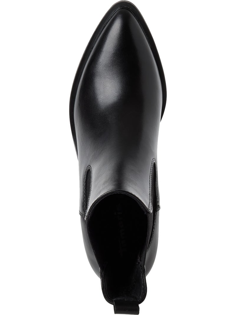 Bottine cuir tamaris Noir - Kiabi