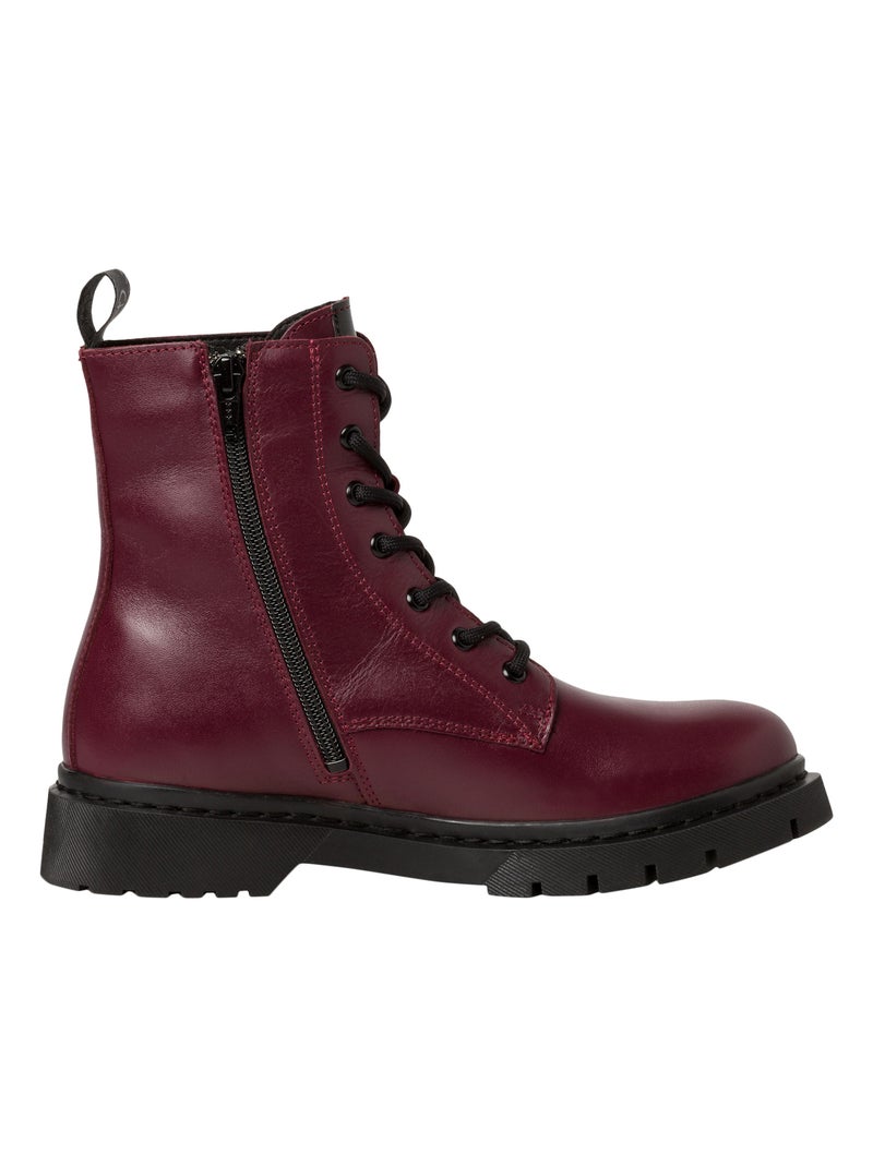 Bottine Cuir Tamaris Rouge - Kiabi
