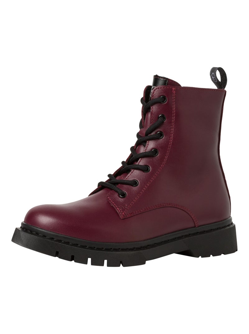 Bottine Cuir Tamaris Rouge - Kiabi