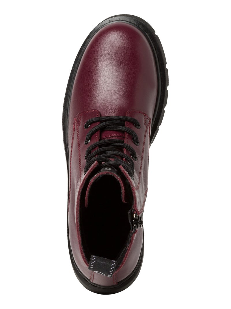 Bottine Cuir Tamaris Rouge - Kiabi