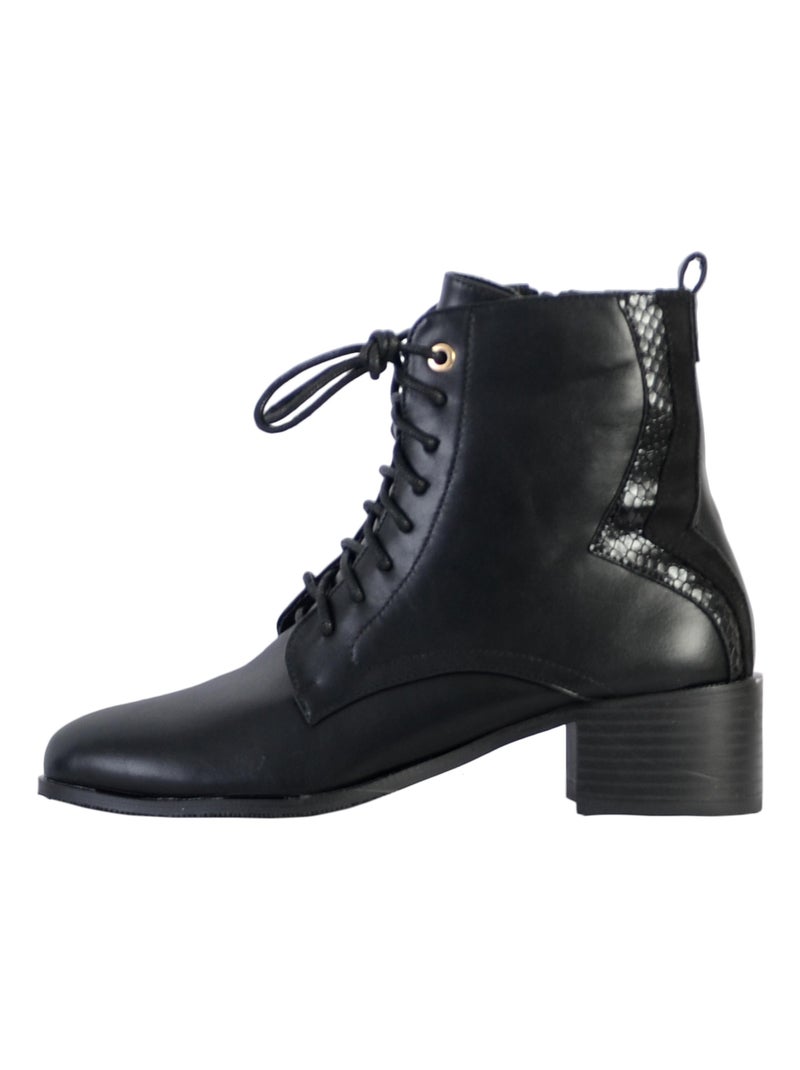 Bottine Cuir The Divine Factory Noir - Kiabi