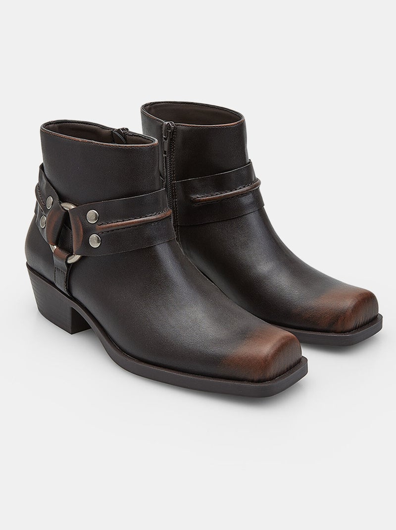 Bottine de cow-boy  BATA Marron - Kiabi