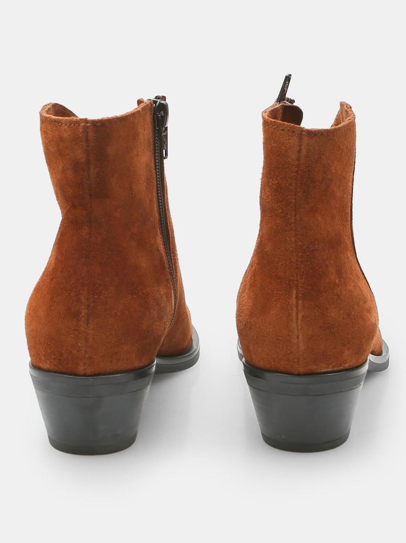 Bottine de cow-boy en daim BATA Bronze - Kiabi