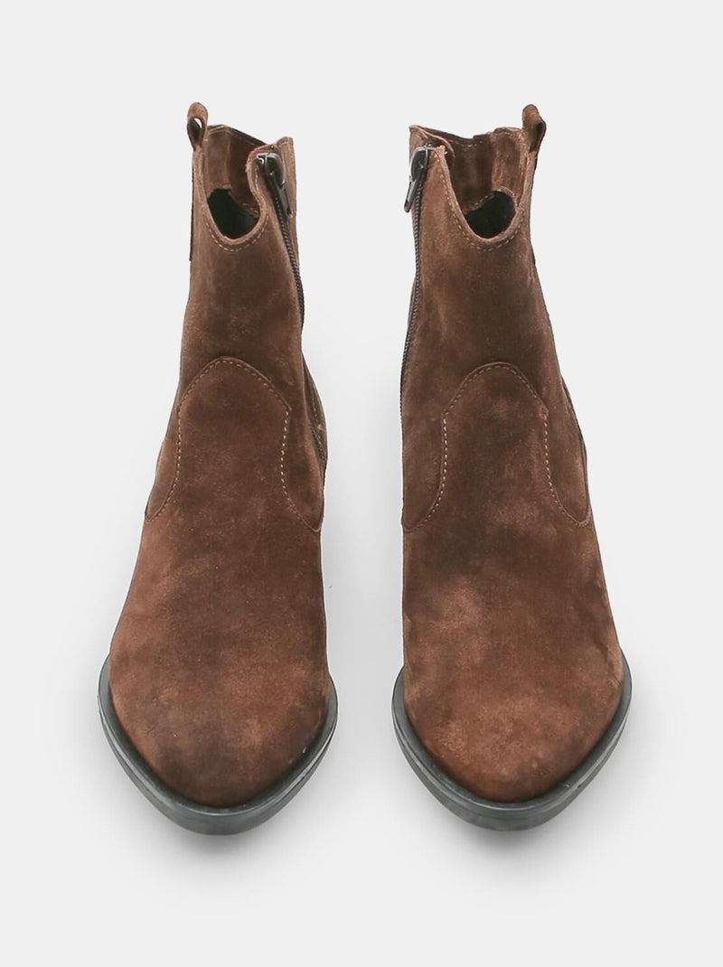 Bottine de cow-boy en daim BATA Marron - Kiabi