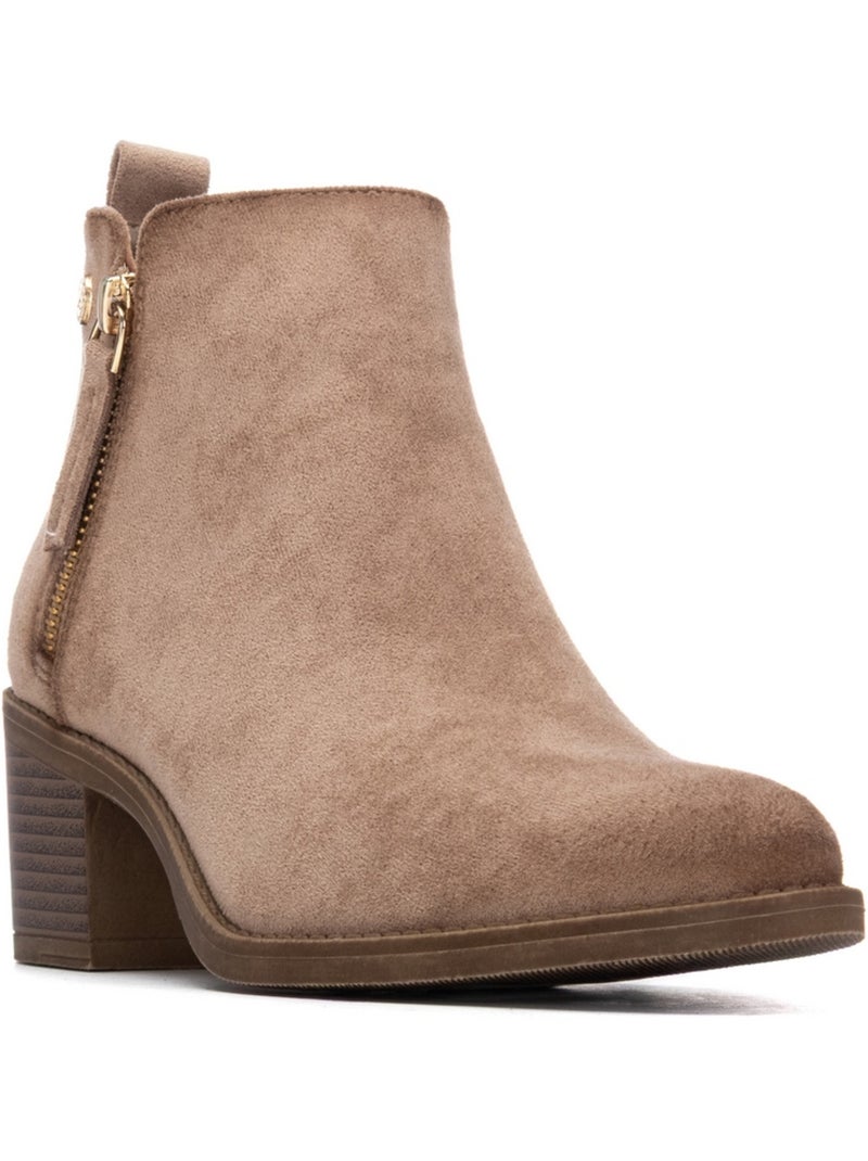 Bottine décontractée à talon fermeture éclair Beige - Kiabi