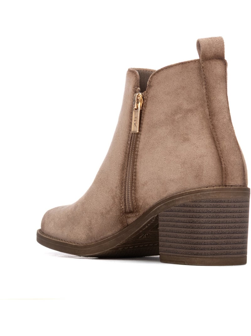 Bottine décontractée à talon fermeture éclair Beige - Kiabi