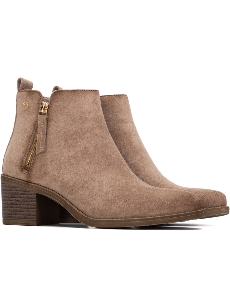 Bottine décontractée à talon fermeture éclair Beige - Kiabi