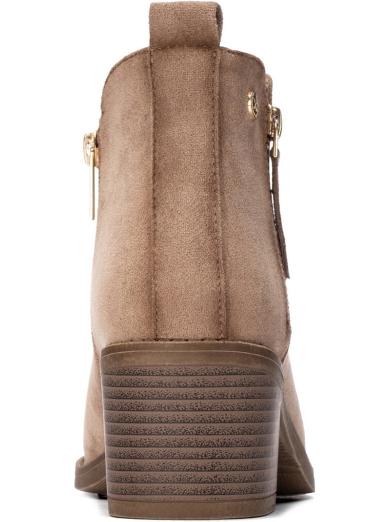 Bottine décontractée à talon fermeture éclair Beige - Kiabi