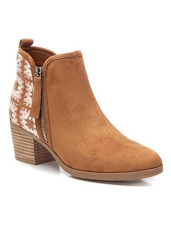 Bottine décontractée à talon fermeture éclair