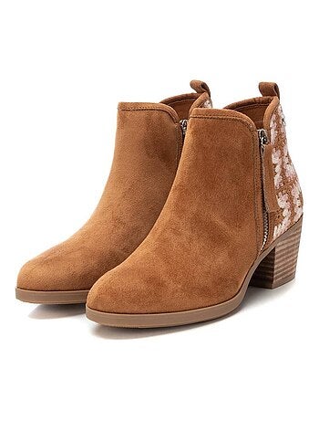 Bottine décontractée à talon fermeture éclair