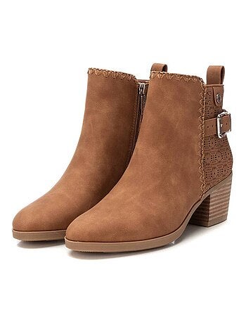 Bottine décontractée à talon fermeture éclair