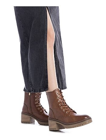 Bottine décontractée à talon fermeture éclair