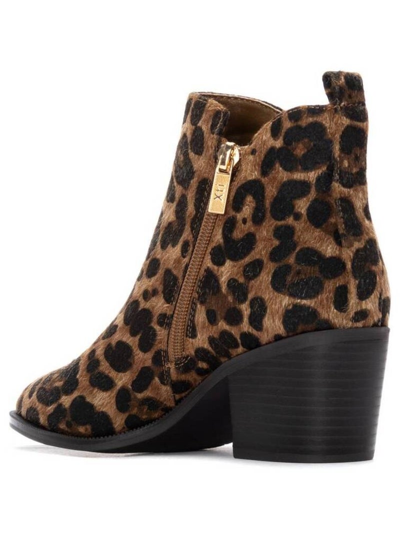 Bottine décontractée à talon fermeture éclair Camel - Kiabi