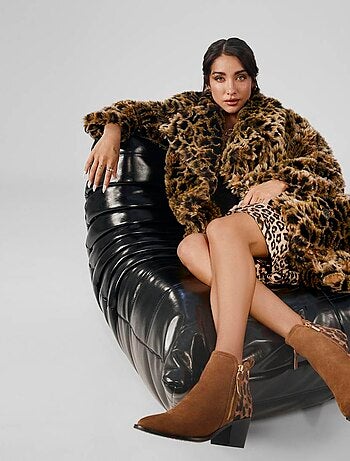 Bottine décontractée à talon fermeture éclair