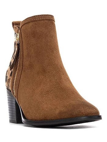 Bottine décontractée à talon fermeture éclair